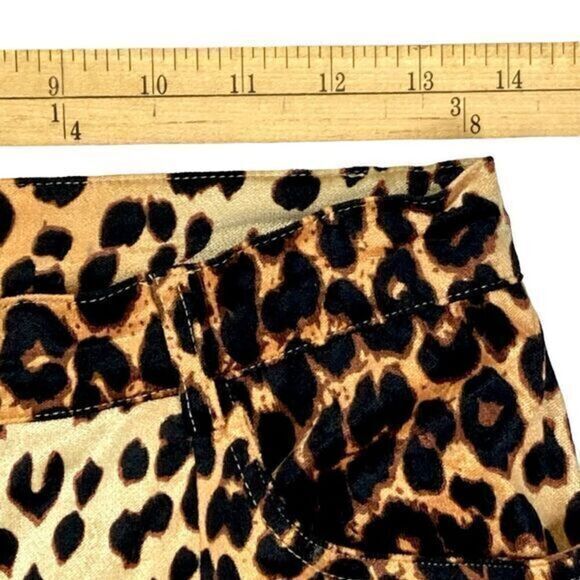 Verge Girl Pants Womens 10 Brown Cheetah Print 90’s Afterparty Stretch Pull On - Picture 11 of 16